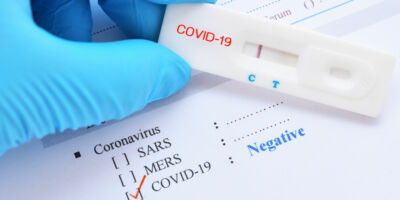 Negative test result by using rapid test device for COVID-19, no